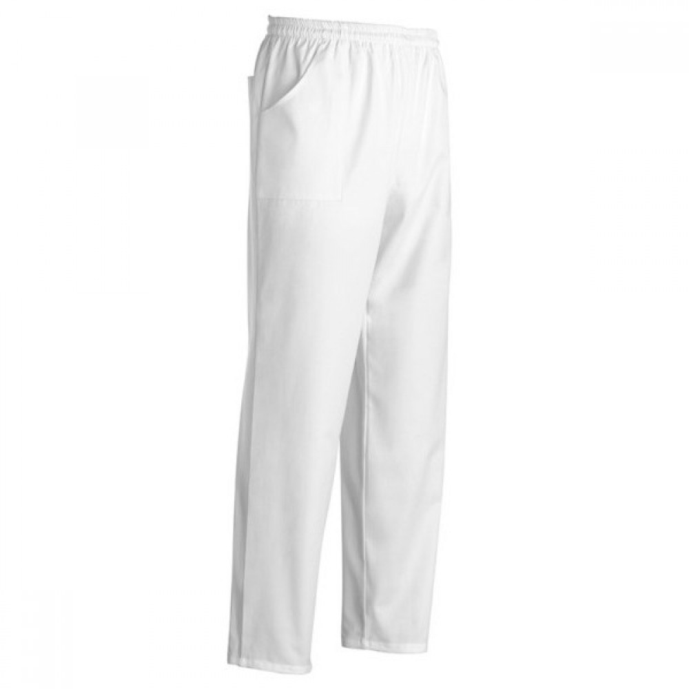 Unisex trousers with coulisse and pockets -100% COTTON WHITE EGO CHEF